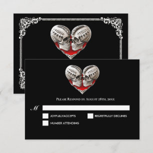 Cartão de Resposta de Casamento de Halloween Dark