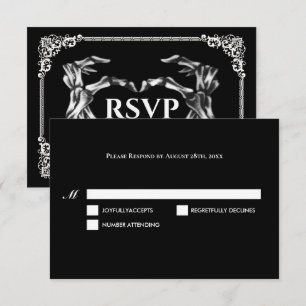 Cartão de Resposta de Casamento de Halloween Dark