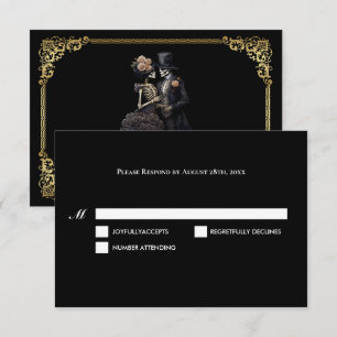 Cartão de Resposta de Casamento de Halloween Dark