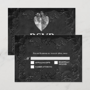 Cartão de Resposta de Casamento de Halloween Dark