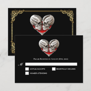 Cartão de Resposta de Casamento de Halloween Dark