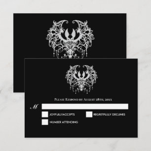 Cartão de resposta de casamento de Halloween gótic