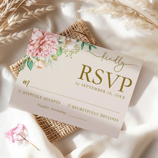 Cartão de Resposta de Casamento de Hortênsia com A (Criador carregado)