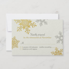 Cartão de Resposta de Casamento de Inverno com Flo