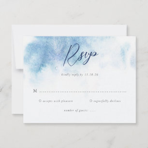 Cartão de Resposta de Casamento de Inverno em Aqua