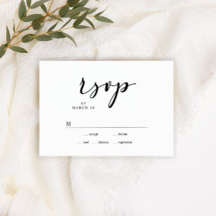Cartão de Resposta de Casamento de Letra Simples M