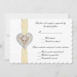 Cartão de Resposta de Casamento de Local Amarelo U