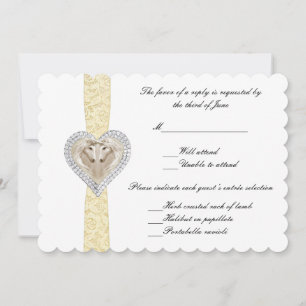 Cartão de Resposta de Casamento de Lugar Amarelo 