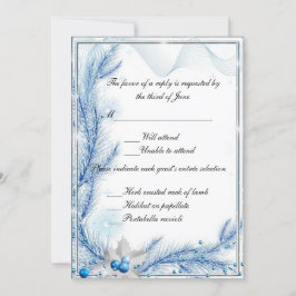 Cartão de Resposta de Casamento de Natal de Invern