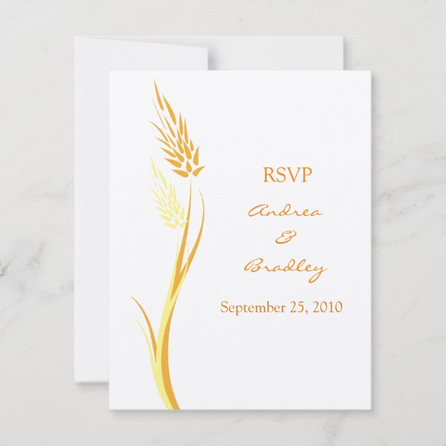 Cartão de Resposta de Casamento de Outono Personal (Frente)