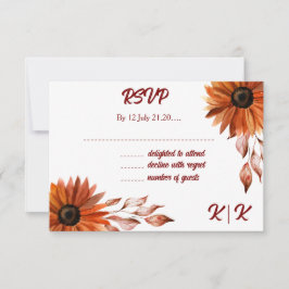 Cartão de Resposta de Casamento de outono Rustic&C