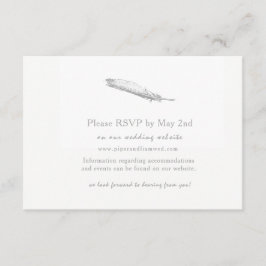 Cartão de Resposta de Casamento de Pena