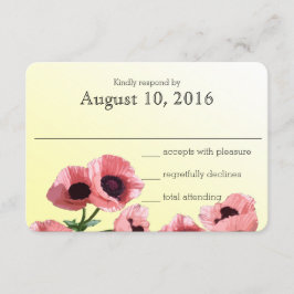 Cartão de Resposta de Casamento de Poppies Rosa