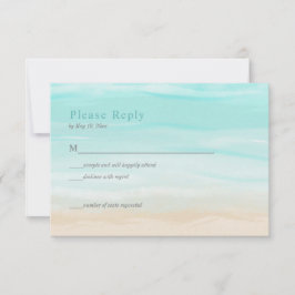 Cartão de Resposta de Casamento de Praia Abstrato 