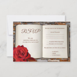 Cartão de Resposta de Casamento de Romance com Liv