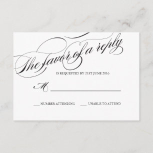 Cartão de Resposta de Casamento de Script Flourish