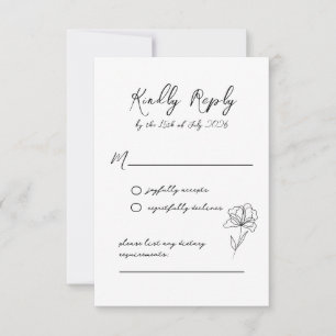 Cartão de Resposta de Casamento de Script Moderno 