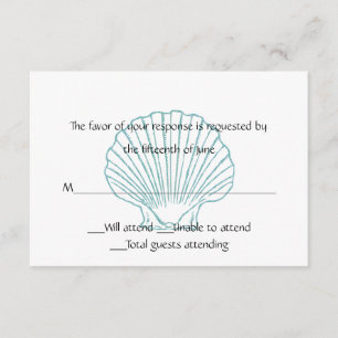 Cartão de Resposta de Casamento de Sea Shell