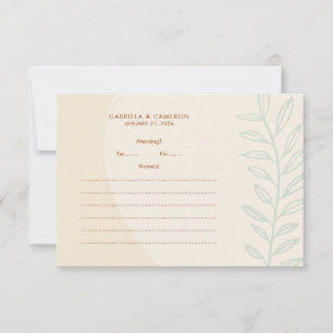 Cartão de Resposta de Casamento de Tons de Terra M