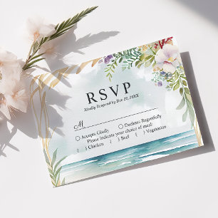 Cartão de Resposta de Casamento de Verão Floral em
