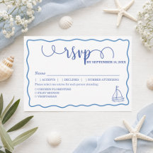 Cartão de Resposta de Casamento de Vida Marinha De
