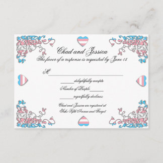 Cartão de Resposta de Casamento do Orgulho Transgê