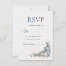 Cartão de Resposta de Casamento Dusty Blue Villa R