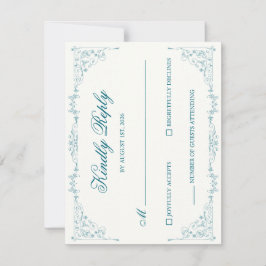 Cartão de Resposta de Casamento Elegante