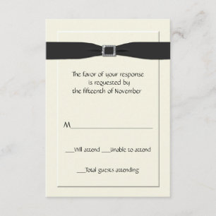 Cartão de Resposta de Casamento Elegante