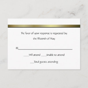 Cartão de Resposta de Casamento Elegante