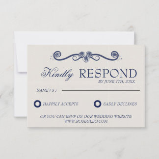 Cartão de Resposta de Casamento Elegante | Boho Di