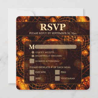 Cartão de Resposta de Casamento Elegante Clássico