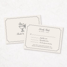 Cartão de Resposta de Casamento Elegante com Moldu