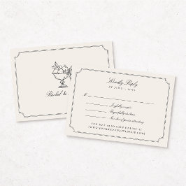 Cartão de Resposta de Casamento Elegante com Moldu