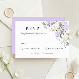 Cartão de Resposta de Casamento Elegante Floral Ho