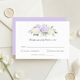 Cartão de Resposta de Casamento Elegante Floral Ho