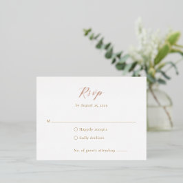 Cartão de Resposta de Casamento Elegante Monograma