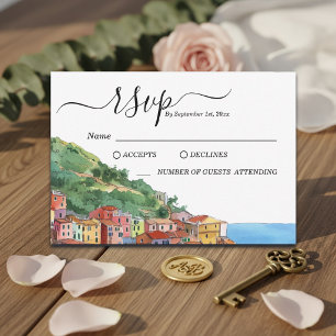 Cartão de Resposta de Casamento Elegante na Rivier