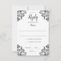 Cartão de Resposta de Casamento Elegante | Nadine