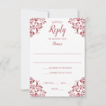 Cartão de Resposta de Casamento Elegante | Nadine