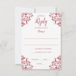 Cartão de Resposta de Casamento Elegante | Nadine
