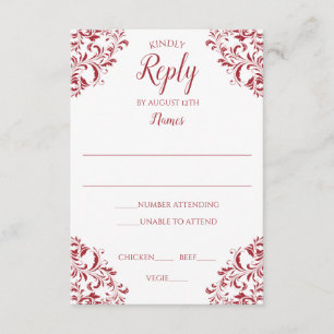 Cartão de Resposta de Casamento Elegante   Nadine 