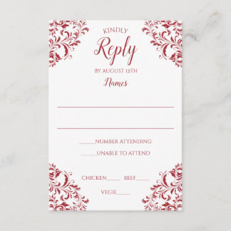 Cartão de Resposta de Casamento Elegante | Nadine 