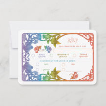 Cartão de Resposta de Casamento em Aquarela com Co