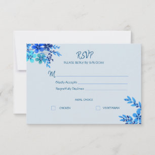 Cartão de Resposta de Casamento em Aquarela Floral