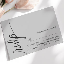 Cartão de Resposta de Casamento em Caligrafia Eleg