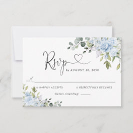 Cartão de Resposta de Casamento em Floral Eucalipt