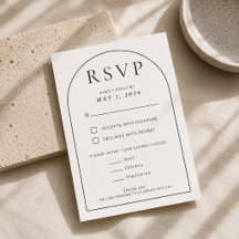 Cartão de Resposta de Casamento em Forma de Arco E