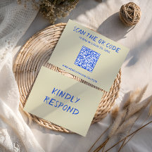 Cartão de Resposta de Casamento em QR Code Colorid