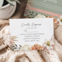 Cartão de Resposta de Casamento em Verde Salvia e 